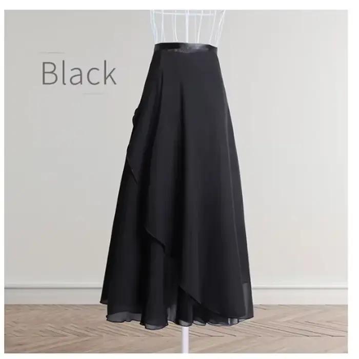 Jupe de danse Tutu de Ballet en mousseline de soie, écharpe enveloppante pour patins de danse, balle