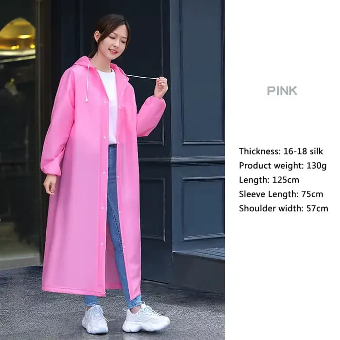 Adulte longs imperméables EVA imperméable imperméable manteau de pluie hommes femmes voyage à capuch