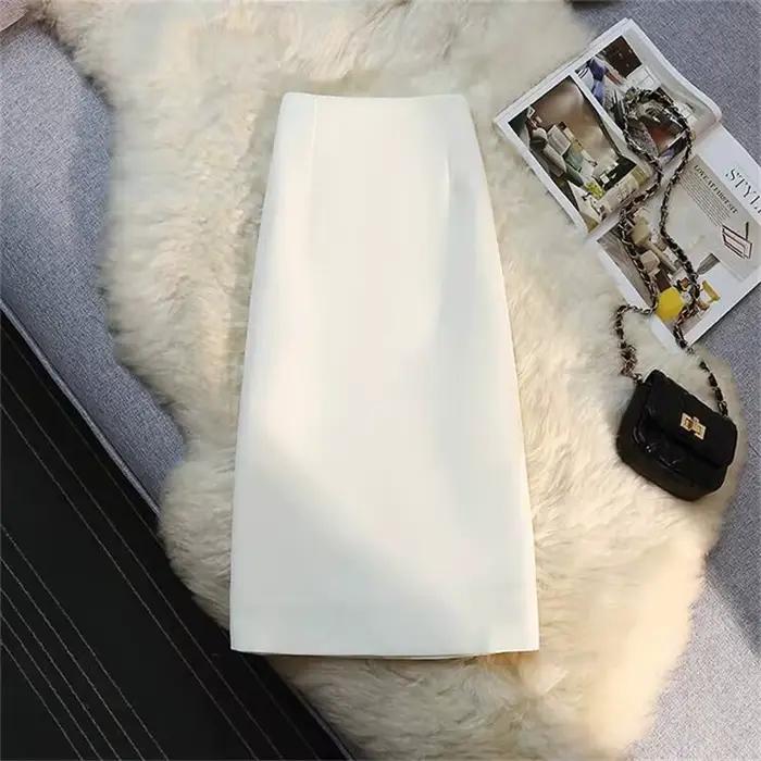 Jupes crayon de bureau pour femmes avec fermeture éclair, corset skinny, style coréen, haute qualité