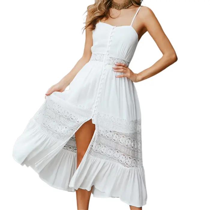 Robe d'été blanche pour femmes, tendance, décontractée, vêtements de plage, Cover-up, tenues, style 