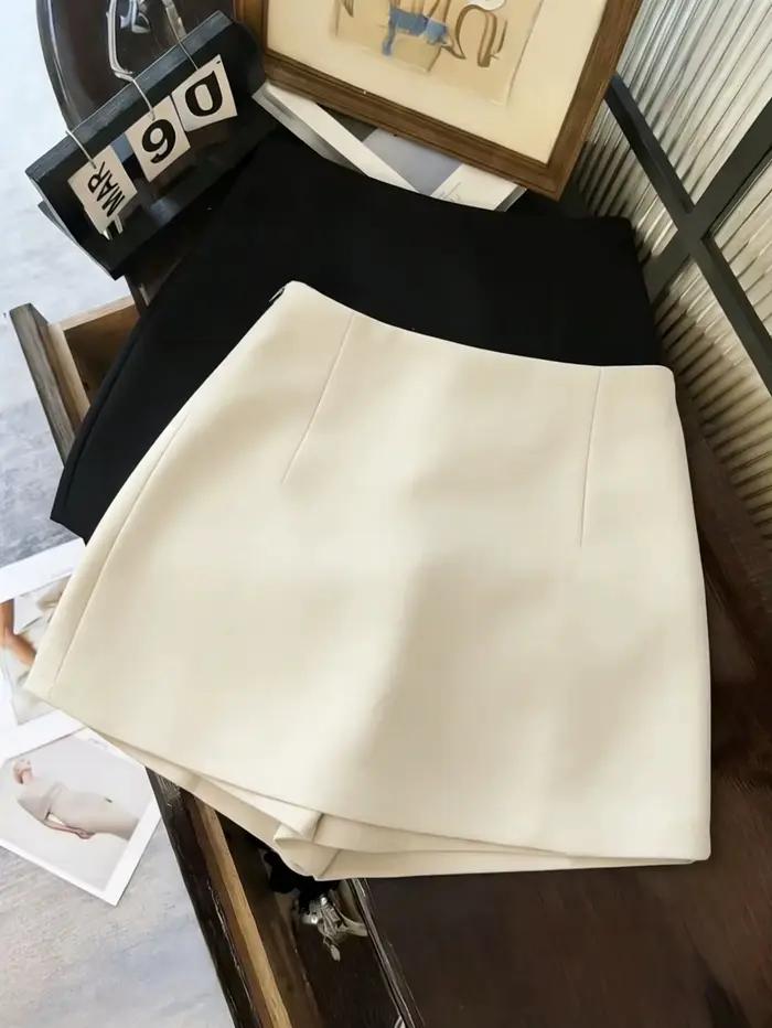 Jupe trapèze basique d'été style Harajuku coréen pour femme, couleur unie, élégante et simple, idéal