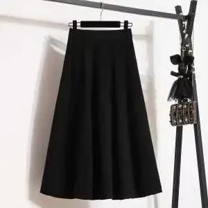 Jupe tricotée pour femmes, mode polyvalente, taille haute, Slim, ligne a, grand ourlet, nouvelle col