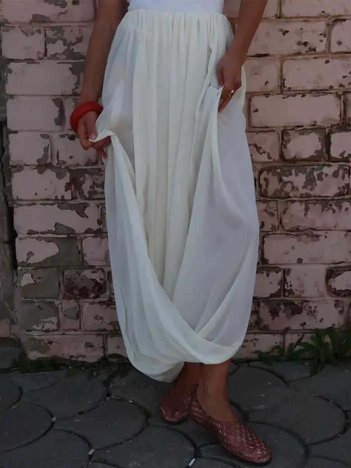 Jupe longue plissée drapée fendue Typhaland pour femme, décontractée, taille haute, nouvelle collect