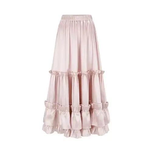 Iwing TIANY-Jupe Vintage Rose pour Femme, de Haute Qualité, Chic, Européenne, Luxe, ixÉlégante, Mn 2