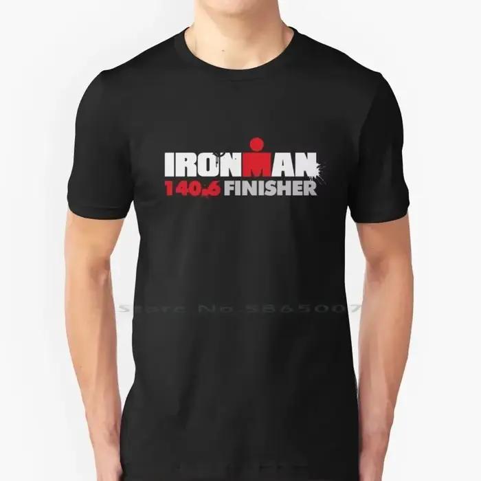 T-shirt de triathlon en coton pour coureur de triathlon (natation, vélo, course) 140.6, marathon, cy