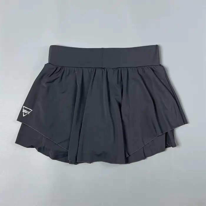 Jupe courte de sport pour femmes, couleur chair, Cool, Yoga, Fitness, Anti-marche, légère, avec poch