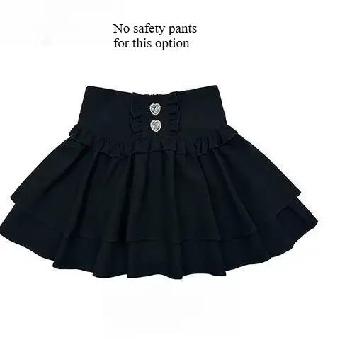 Ensemble jupe Lolita japonaise mignonne pour femme, jupe mini taille haute avec dentelle, style Kawa