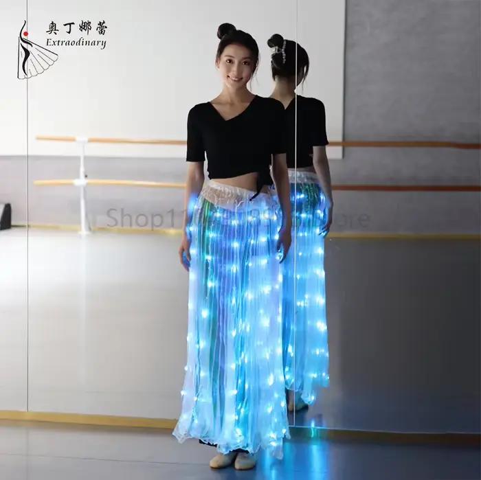 Jupe de danse lumineuse Led colorée Multiple pour adultes, accessoires de spectacle de danse du vent