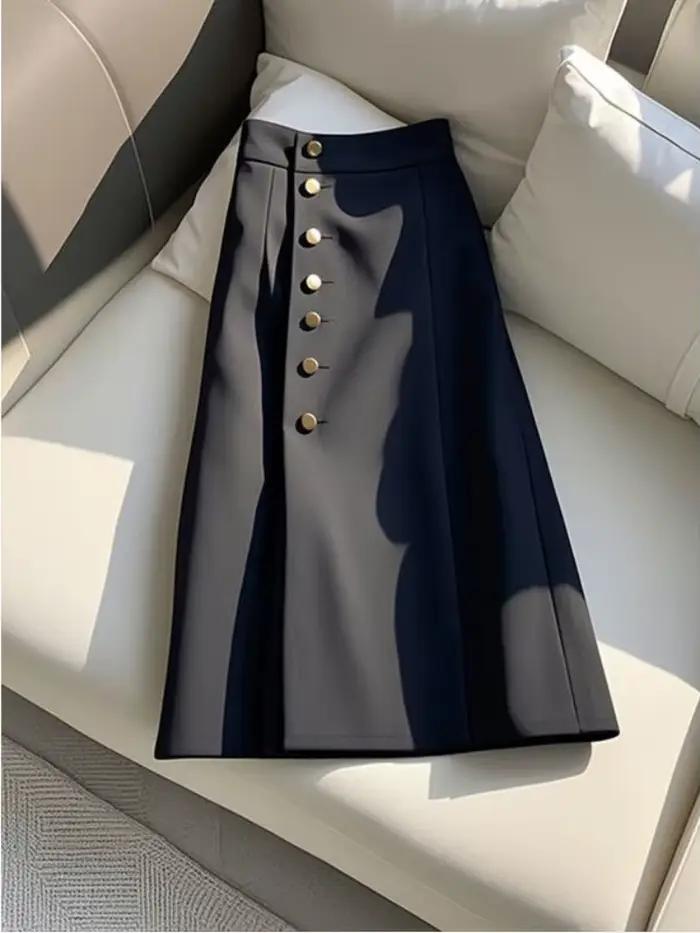 Jupes longues plissées Vintage Y2k, style français élégant, coupe trapèze, Design parapluie, vêtemen