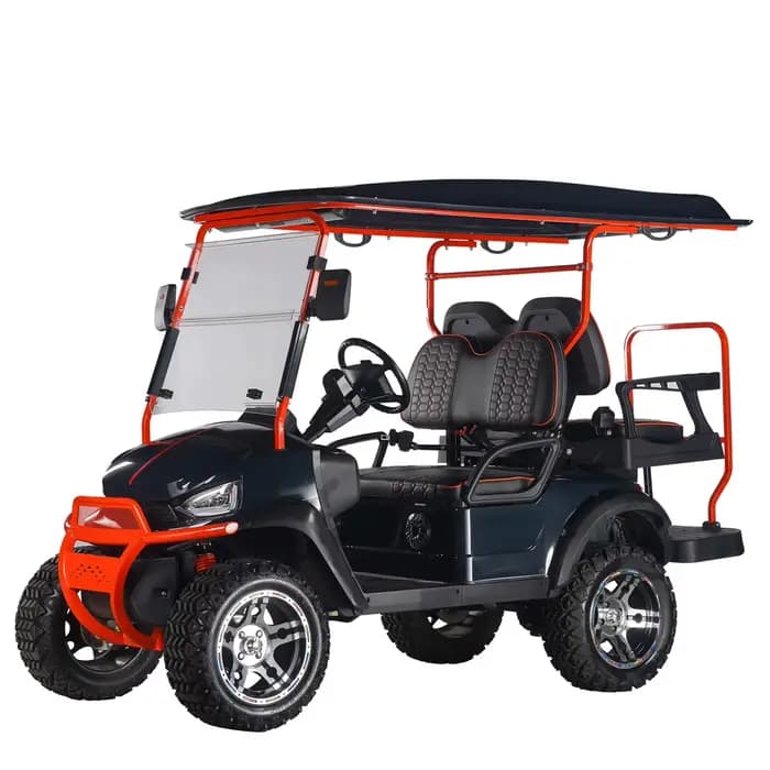 Voiture de golf électrique à 4 roues et 4 places, véhicule à batterie au lithium, bumoso, chariot de
