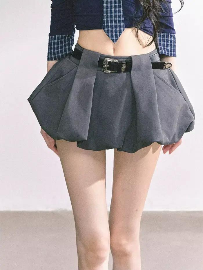 Nouvelle jupe décontractée polyvalente pour femme, collection été 2026 – Jupe courte style bourgeon