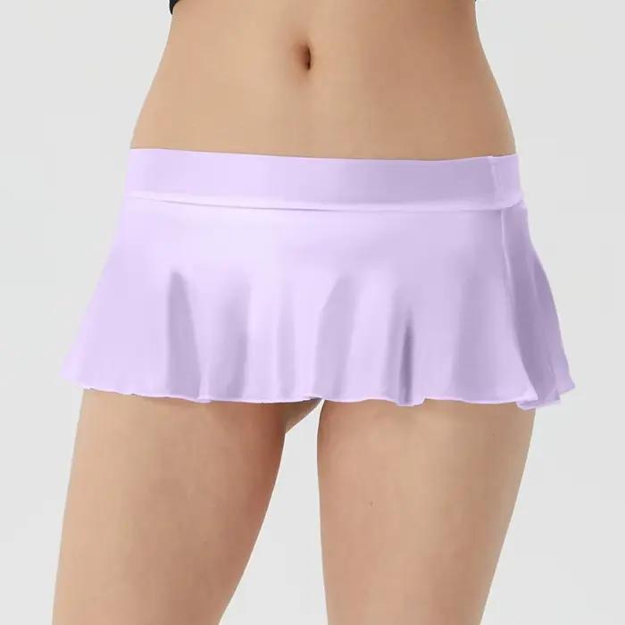Femmes Sexy Satin brillant plissé Micro Mini jupe couleur bonbon douce filles danse jupe courte huil