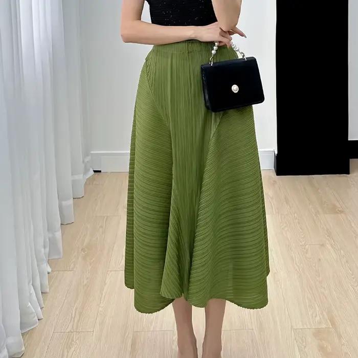 Ata Yake-Jupe plissée pour femme, mode coréenne, décontractée, simple, haute couture, designer, gran