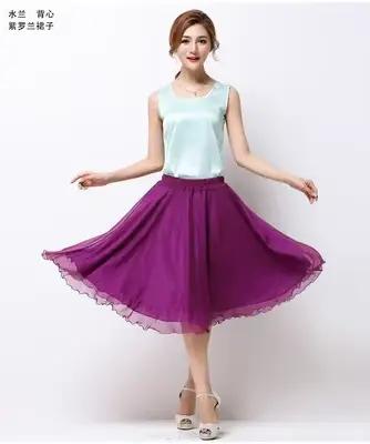 Jupes Tutu d'été en soie pour femmes, jupe plissée en mousseline de soie, pour danse, plage, fête de