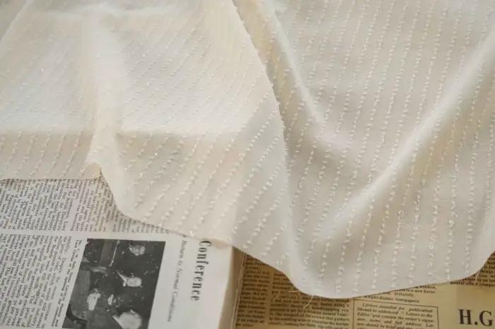 Tissu texturé à rayures solides, Style Simple, pour robe, jupe drapée, accessoires de couture de sty