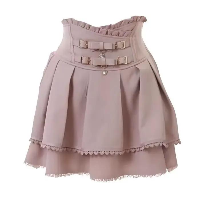 Jupe courte taille haute style Jirai Kei pour femme, style Lolita douce, cosplay de demoiselle d'hon