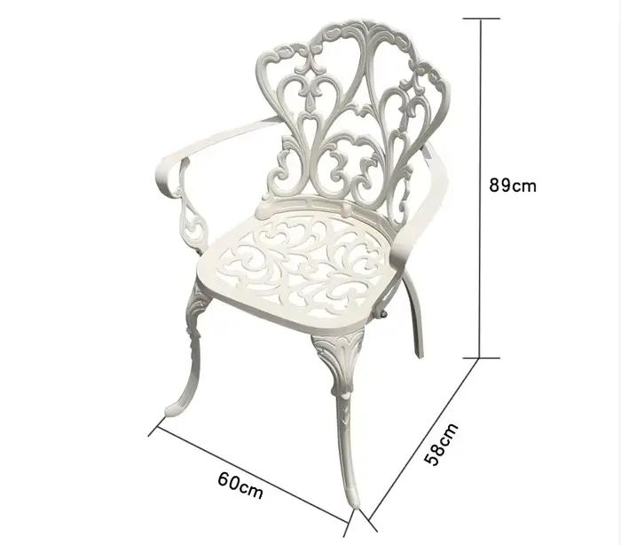 Tables et chaises en aluminium moulé pour l'extérieur, meubles de terrasse d'hôtel, table ronde en m