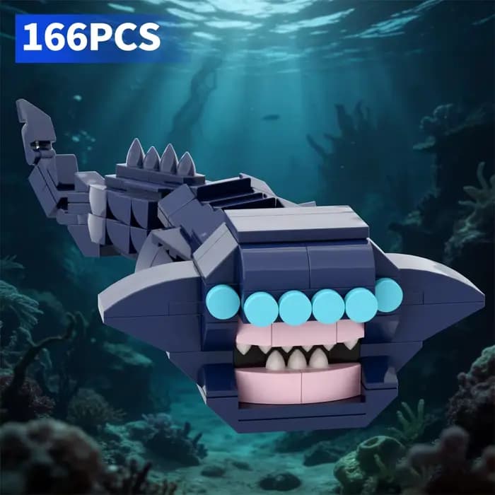 Blocs de construction Bloop Sea Monster Dinosaur – Subnautica Sea Eater Deep Sea Collectible, brique