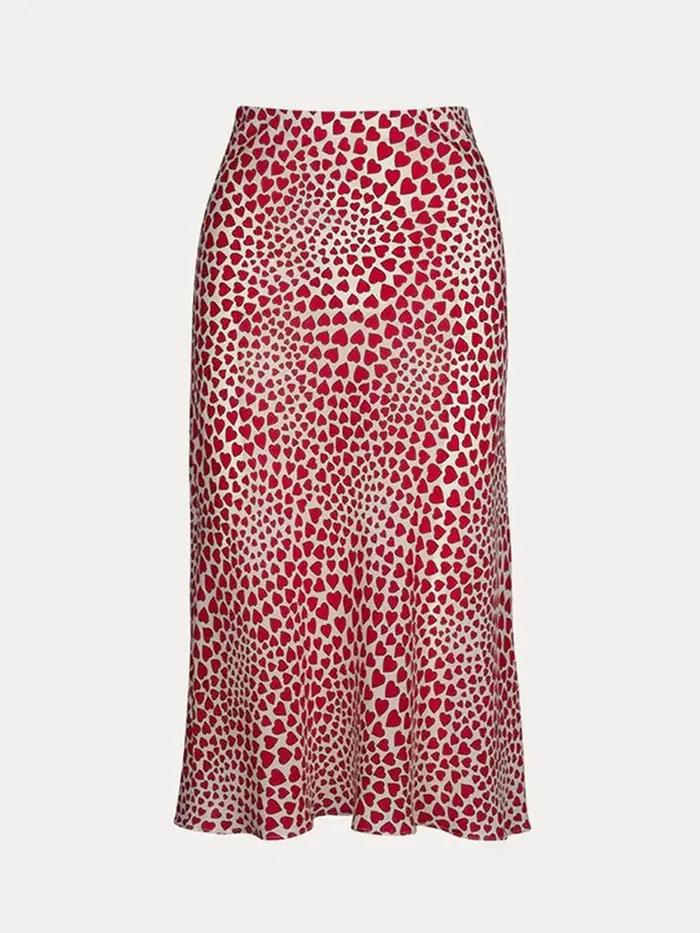 Klacwaya-Jupe crayon taille haute pour filles, imprimé cœur, chic, rouge, léopard, style sirène, nou