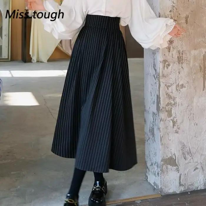 Jupe longue pour femme, style vintage américain, Harajuku, avec poches, élégante à la française, des