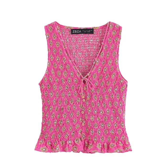 Ensemble de jupes Maxi imprimées pour femmes, débardeur sans manches à lacets, taille haute, jupe Ba