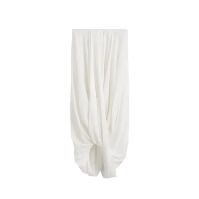 Jupe longue irrégulière pour femmes, motif torsadé, superposée, semi-transparente, blanche ou noire,