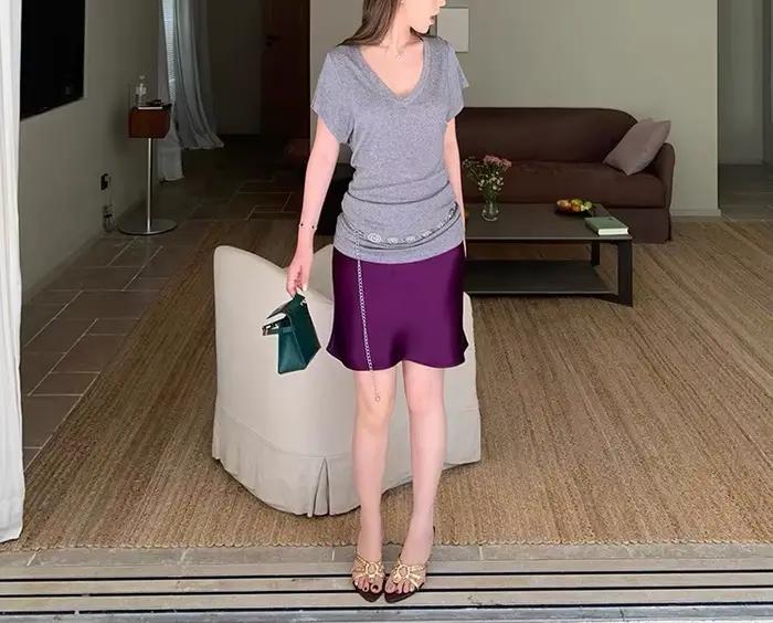 Nouvelle jupe d'été 2026 pour femme, jupe courte asymétrique tendance