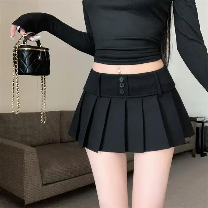 Jupe plissée élégante pour femme, collection été 2026, style Y2K, taille haute, coupe ajustée, micro