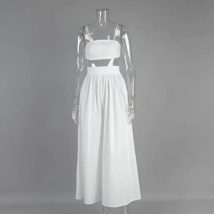 Ensemble jupe gilet à bretelles en coton, costume Sexy pour femmes, printemps et été 2026