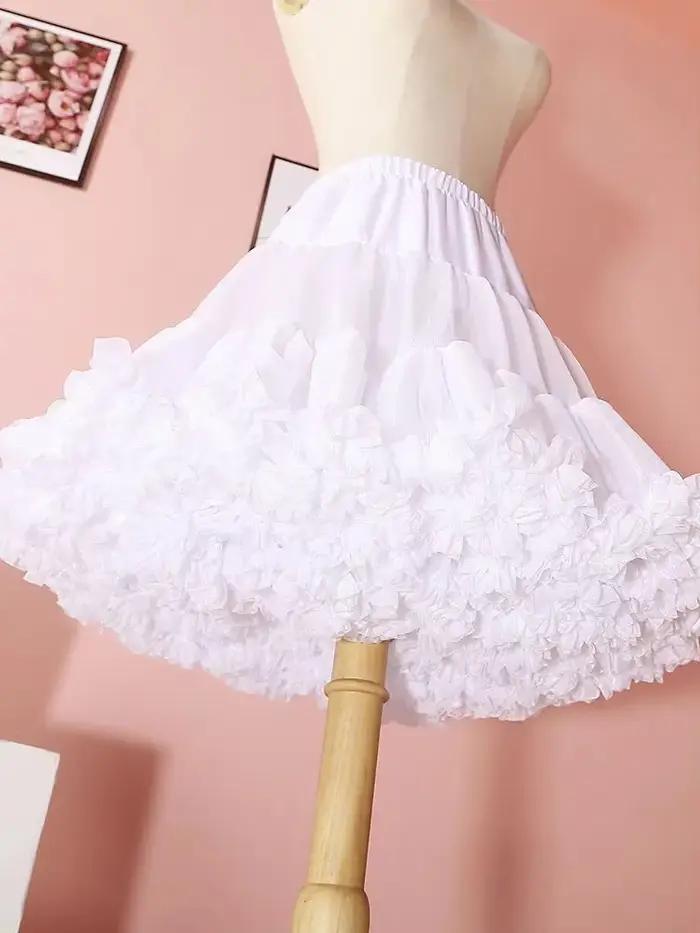 Jupons Lolita Style fleur, jupe Tutu bouffante Cancan sous Crinoline, agitation intérieure, Cosplay 