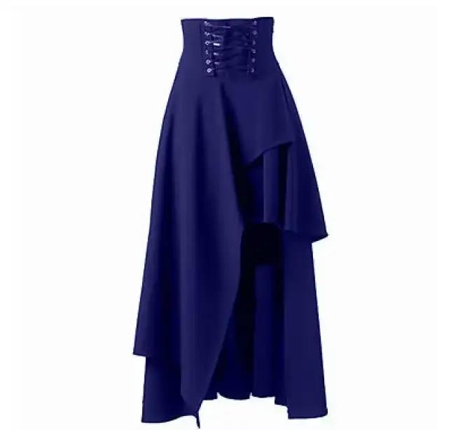 Mode femmes jupes irrégulières longue Steampunk gothique vêtements Vintage soirée coton tempérament 