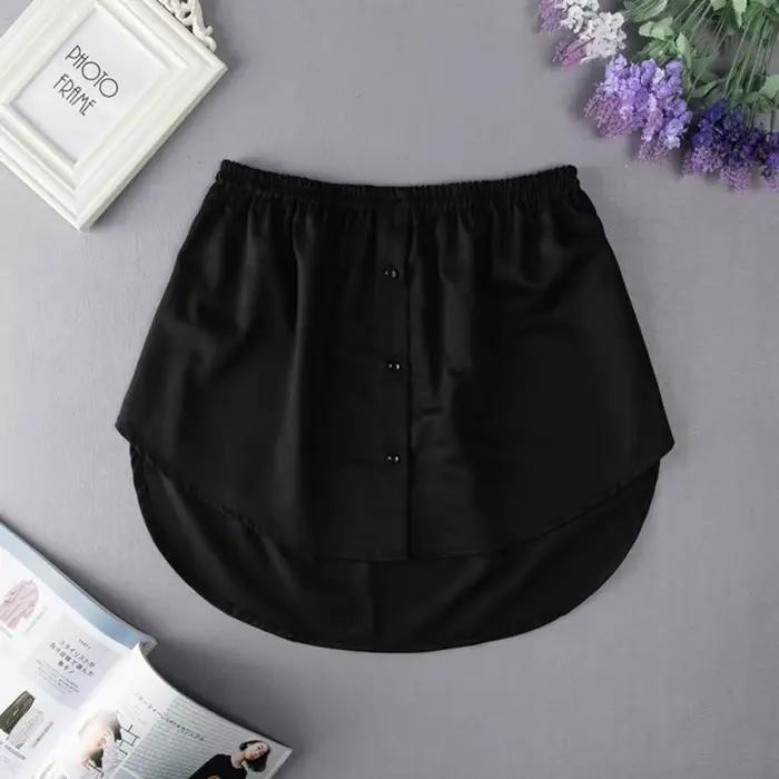 Sous-jupe amovible pour femme, fausse chemise, jupe irrégulière, queue de chemisier, rallonge en cot
