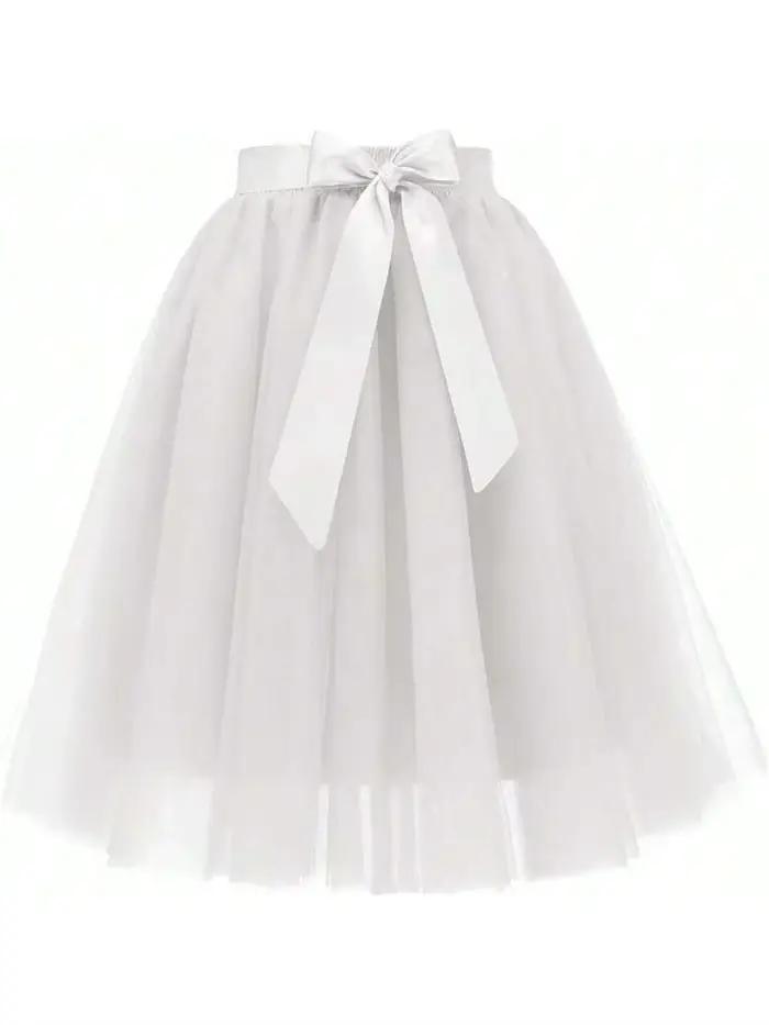 Jupe Tutu plissée en Tulle pour femmes et adultes, 4 couches, ligne A, longueur aux genoux, jupon po