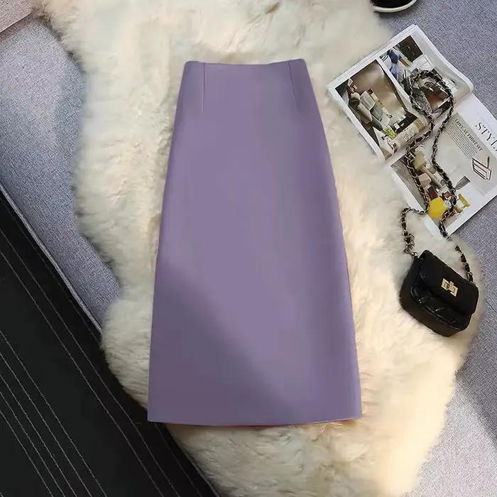 Jupes crayon de bureau pour femmes avec fermeture éclair