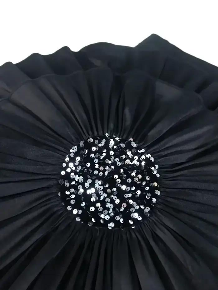 Jupe empire personnalisée rouge appliques brillantes haute taille soirée cocktail haut de gamme pour femmes occassions spéciales