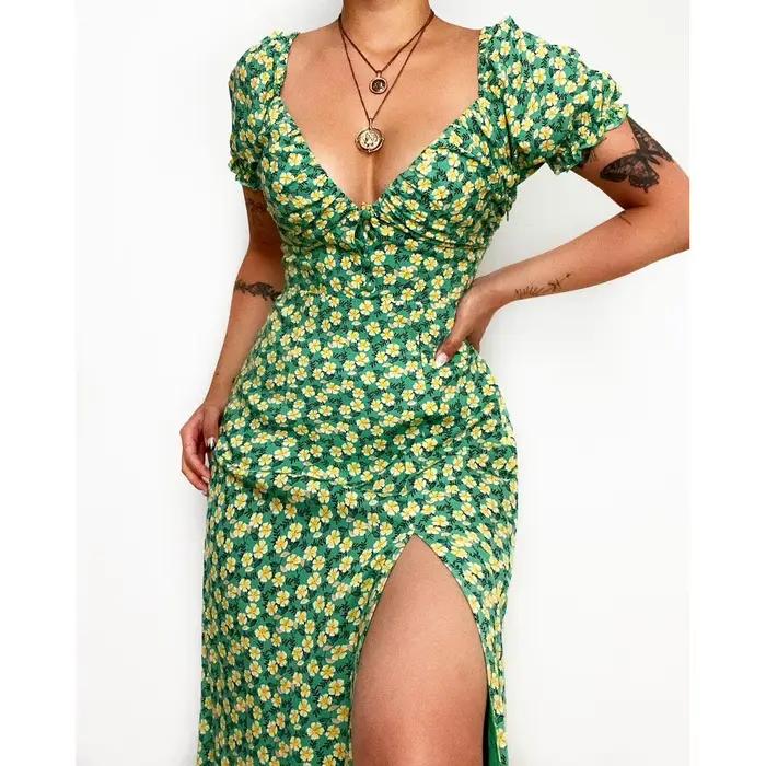 Robe midi à imprimé floral doux