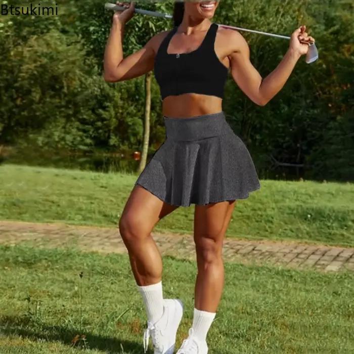 Nouvelle jupe de tennis taille haute pour femme