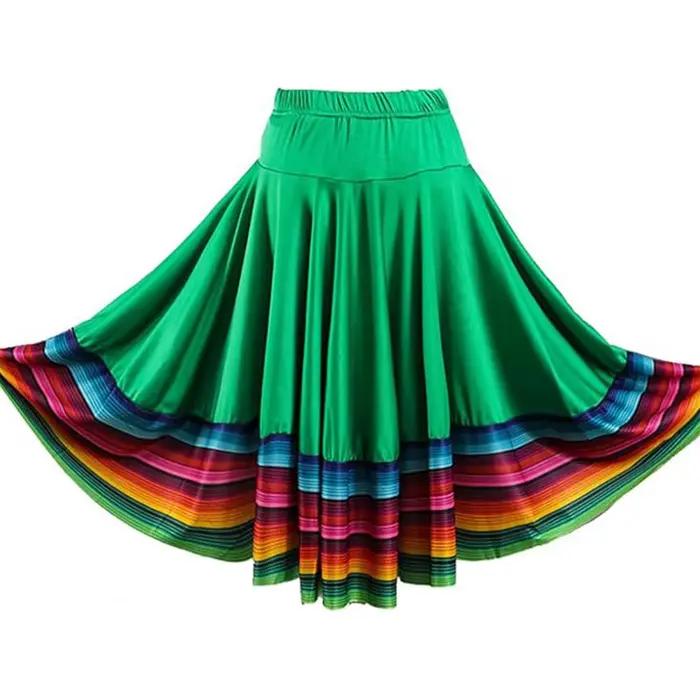 Jupe de danse mexicaine flamenco arc-en-ciel pour femmes