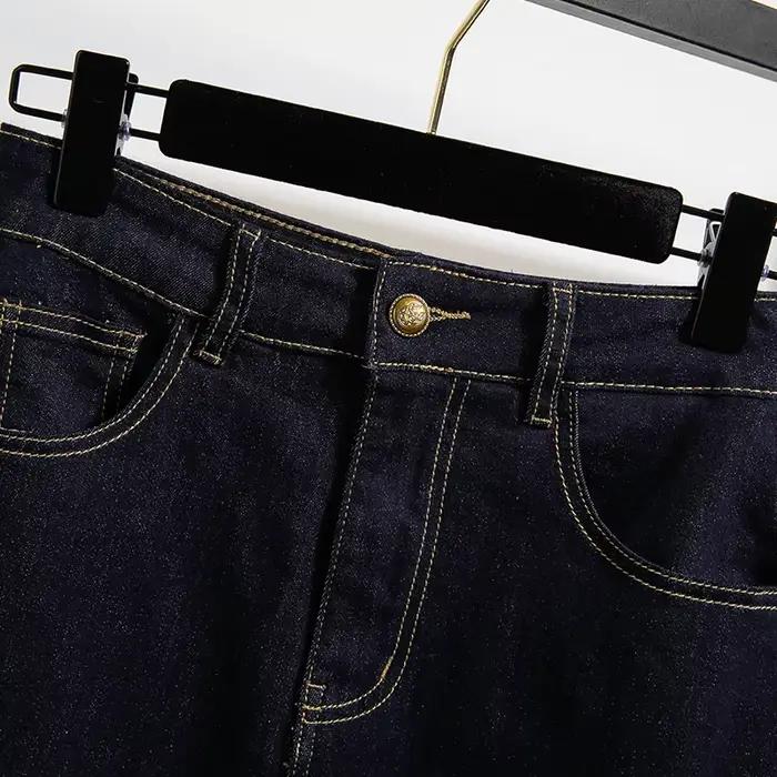 Vintage ample grande taille Denim jupes femmes été décontracté a-ligne Mini jupes avec short bleu foncé taille haute jean jupe femme