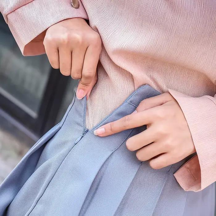 Jupe plissée à carreaux taille haute pour femmes