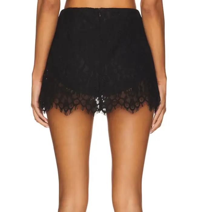 Y2k – jupe en dentelle noire pour femmes
