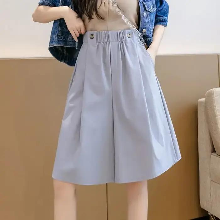 Bermuda demi-jupe pantalon court femme genou longueur Shorts pour femmes mi Culotte élégant chaud élasticité mode vêtements 2025 pas cher