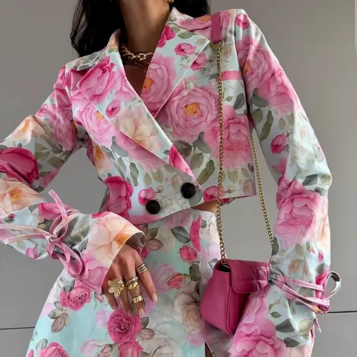Tenue jupe imprimée florale pour femmes
