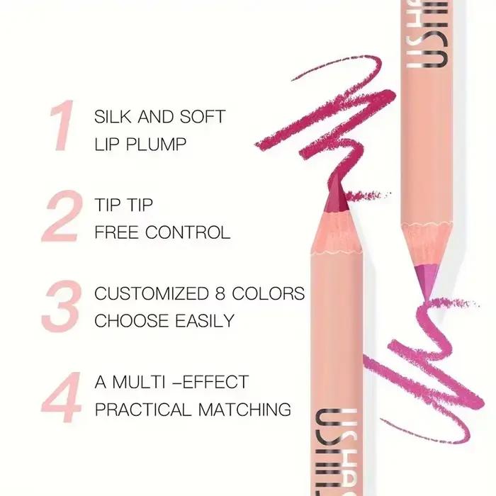 Crayon à lèvres imperméable, 8 couleurs, longue durée, naturel, teinte de Contour rouge, Sexy, rouge foncé, rose, mat