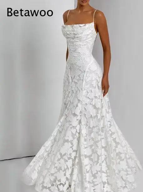 Robe de mariée sirène en dentelle froncée à fines bretelles pour femme, décolleté cœur, longueur ras du sol