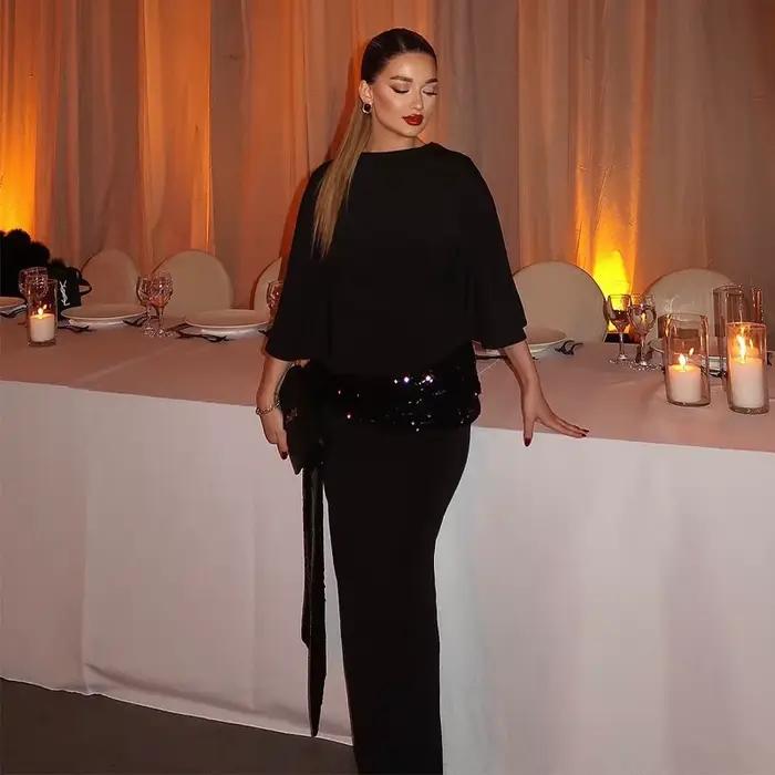 Robe Mujer en polyester pailletée pour femmes, élégante et confortable, idéale pour les mariages, galas et soirées spéciales