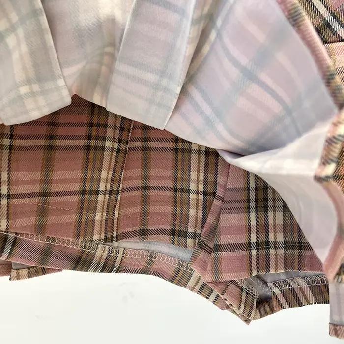 Mini jupe plissée taille haute pour femme
