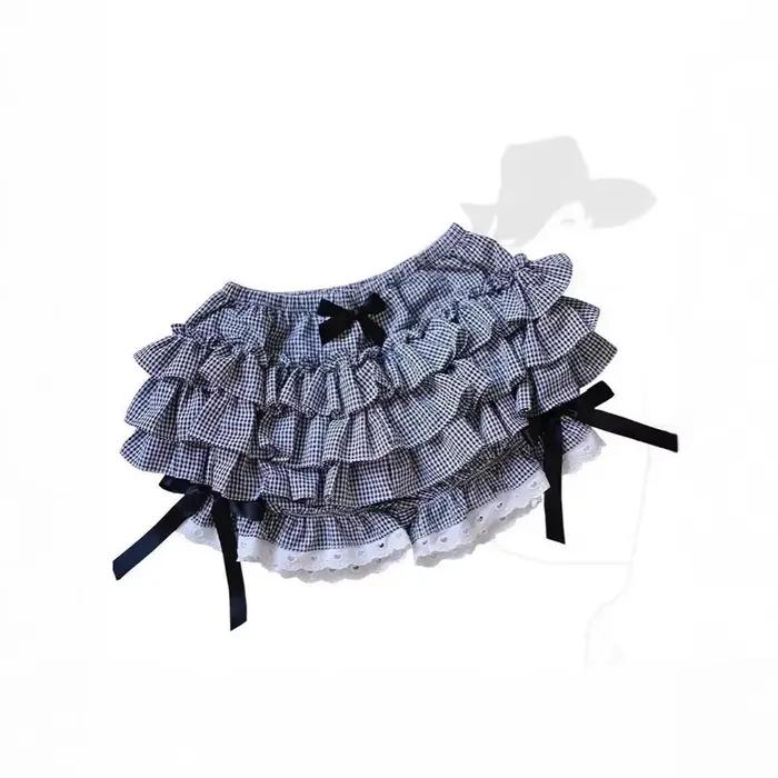 Mini-jupe écossaise taille haute coupe trapèze pour femme