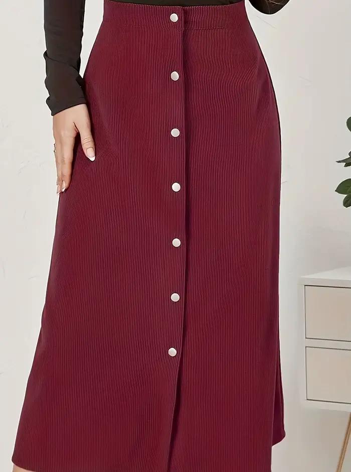 Demi-jupe tissée rouge élégante pour femmes