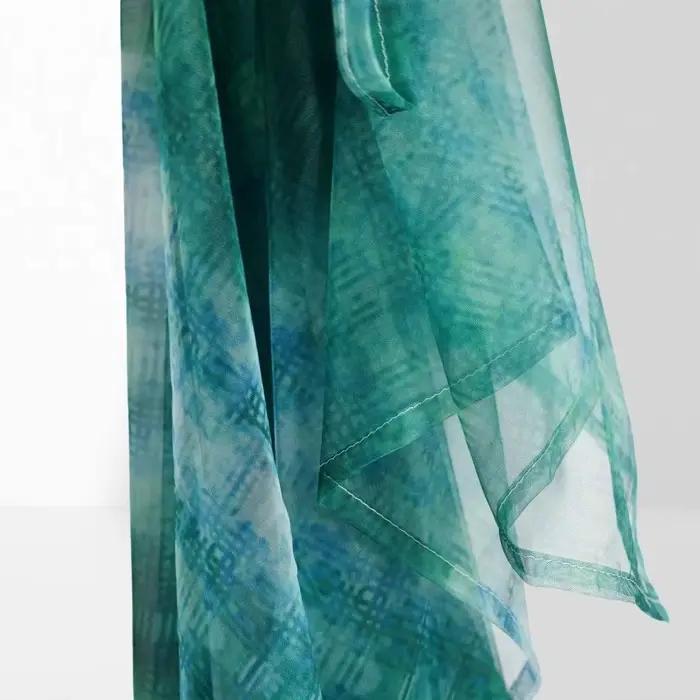 Jupe longue en dentelle taille haute transparente Y2K Streetwear avec cordon de serrage